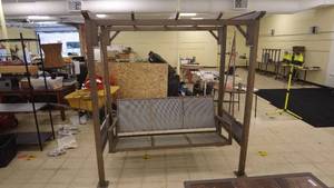 lot 167 image: Wooden Patio Swing with Pergola Frame