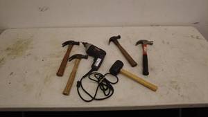 lot 204 image: Lot of Hammers and Black & Decker Industrial Heavy Duty Drill