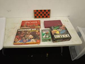 lot 215 image: Vintage Board Game Lot Simon, Pachisi, Husker Du, and More