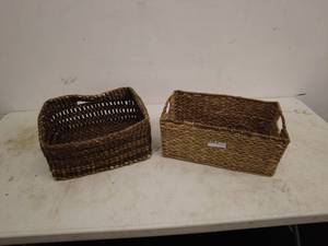 lot 223 image: Set of 2 Woven Storage Baskets