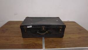lot 132 image: Vintage Black Leather Trunk
