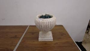 lot 140 image: Vintage Stone Planter with String Lights