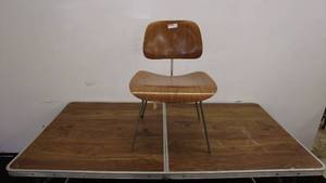 lot 142 image: Mid-Century Modern Style Wooden Chair with Metal Legs