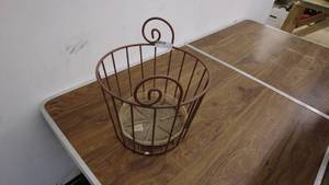 lot 161 image: Decorative Metal Wire Basket with Scroll Design