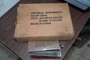 Central Pneumatic 18 & 19 Gauge Air Brad Nailer with Nails
