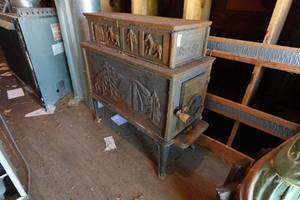 Antique Franklin Cast Iron Wood Stove