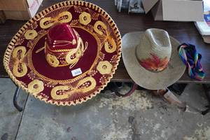Vintage 22 Sombrero and Wicker Hat