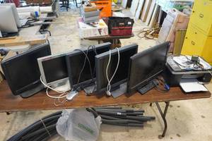 Assorted Computer Monitors and Printer