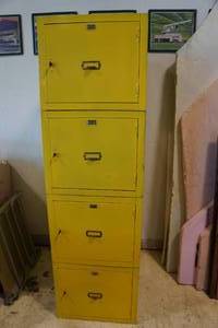 Yellow Metal Storage Cabinet with Locking Doors