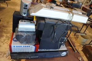 Assorted Electronics -Speakers, TV Wall Mount, Stereo Receiver