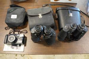 2 Sets of Binoculars and Pentax Camera