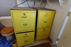 2 Metal Cabinets with Rolling Drawers