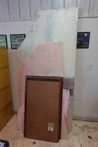 Assorted Foam Insulation and Wood Frames