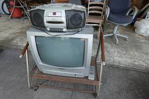 Sylvania TV with VHSDVD Player Built in and Boombox