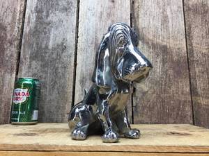 lot 117 image: Vintage Cast Hushpuppy Type Basset Hound Figure - Chrome