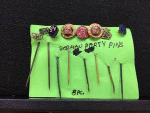 lot 134 image: 8 Vintage German Party Lapel Pins