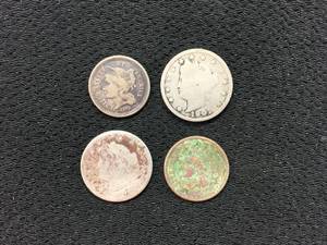 lot 145 image: 4 Old U.S. Coins