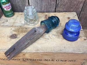 lot 154 image: 3 Vintage Glass - Ceramic Insulators