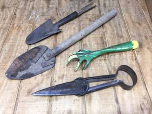 lot 175 image: VintagePrimitive Garden Tools