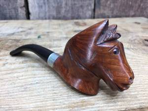 lot 186 image: Vintage EP Carved Horse Head Smoking Pipe