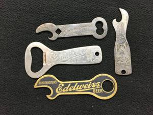 lot 187 image: 4 Very Old Very Nice Beer Bottle Openers