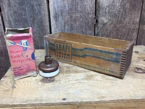 lot 198 image: Vintage Disney Knife Sharpener - Kraft Cream Cheese Box