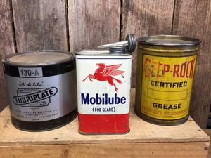 lot 212 image: 3 Vintage Oil - Grease Cans