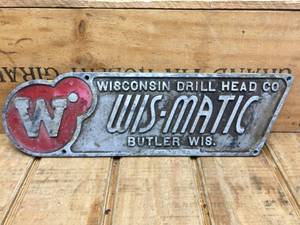 lot 213 image: Vintage Wis-Matic Aluminum Name Plate