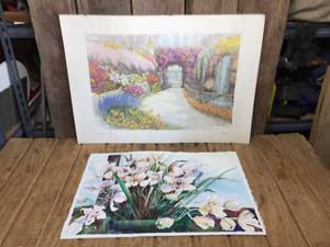 lot 216 image: Martin and Schuster Floral Watercolors