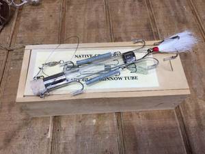 lot 226 image: Folk Art Minnow Tube Lure - Native Critters