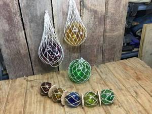 lot 227 image: Group Glass Fish Ball Buoys - Japan