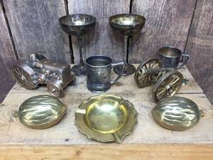 lot 249 image: Vintage Brass - Cannon - Silver Plate Items