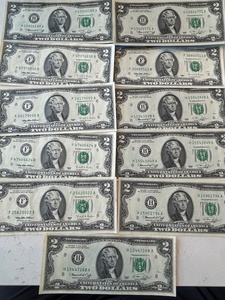 $2 Dollar Bills Uncirculated