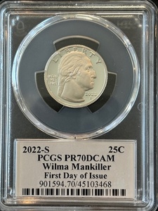 2022-S Wilma Mankiller Quarter Proof PCGS PR70 Deep Cameo