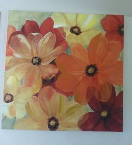 lot 29 image: Adult stool and artwork 39x39
