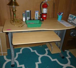lot 57 image: Computer Desk and contents - 48 wide 24 deep 30 tall