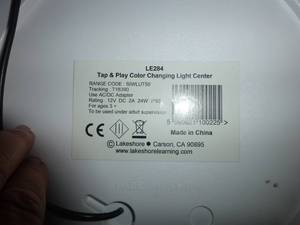 lot 89 image: Lakeshore 19 inch Tap and Play color changing light center with remote