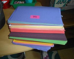 lot 95 image: Stack of colored paper