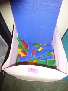 lot 103 image: Tote of Bristle blocks