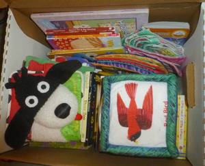 lot 114 image: Box of baby books and board books