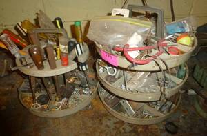 lot 196 image: Two carousels full of tools and parts
