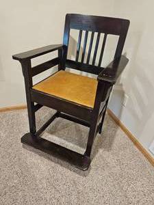 lot 2 image: Fabulous Antique Mission Style Pool Chairs