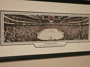 lot 79 image: 2000 Excel Center Inaugural Game Framed Photo