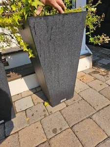 lot 45 image: Veradek Tall Modern Resin Planters, pair