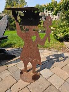 lot 53 image: Iron Silhouette Sculpture Ice Cream Girl