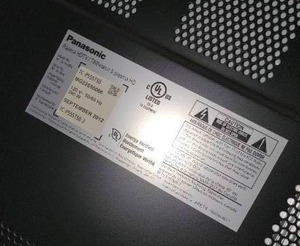 lot 43 image: Panasonic Plasma TV Television Model TC-P555T50