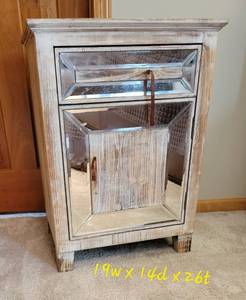 lot 31 image: Mirror Accent Barnwood Side Table