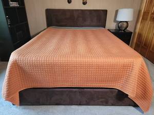 lot 25 image: Stylish Faux Suede Full Size Bed Set