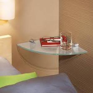 25 Pieces of Dolle GLASSLINE 9.8 in. x 9.8 in. x 0.31 in. Frosted Glass Corner Shelf without Brackets  Customer Returns See Pictures