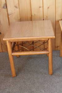lot 25 image: Pair of Classic Rattan Wooden Side Tables